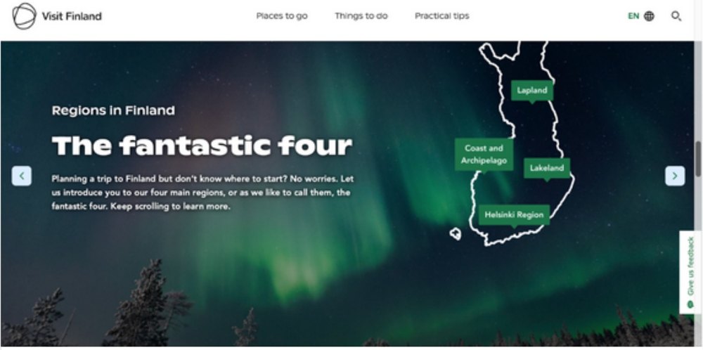 Visit Finland website screens