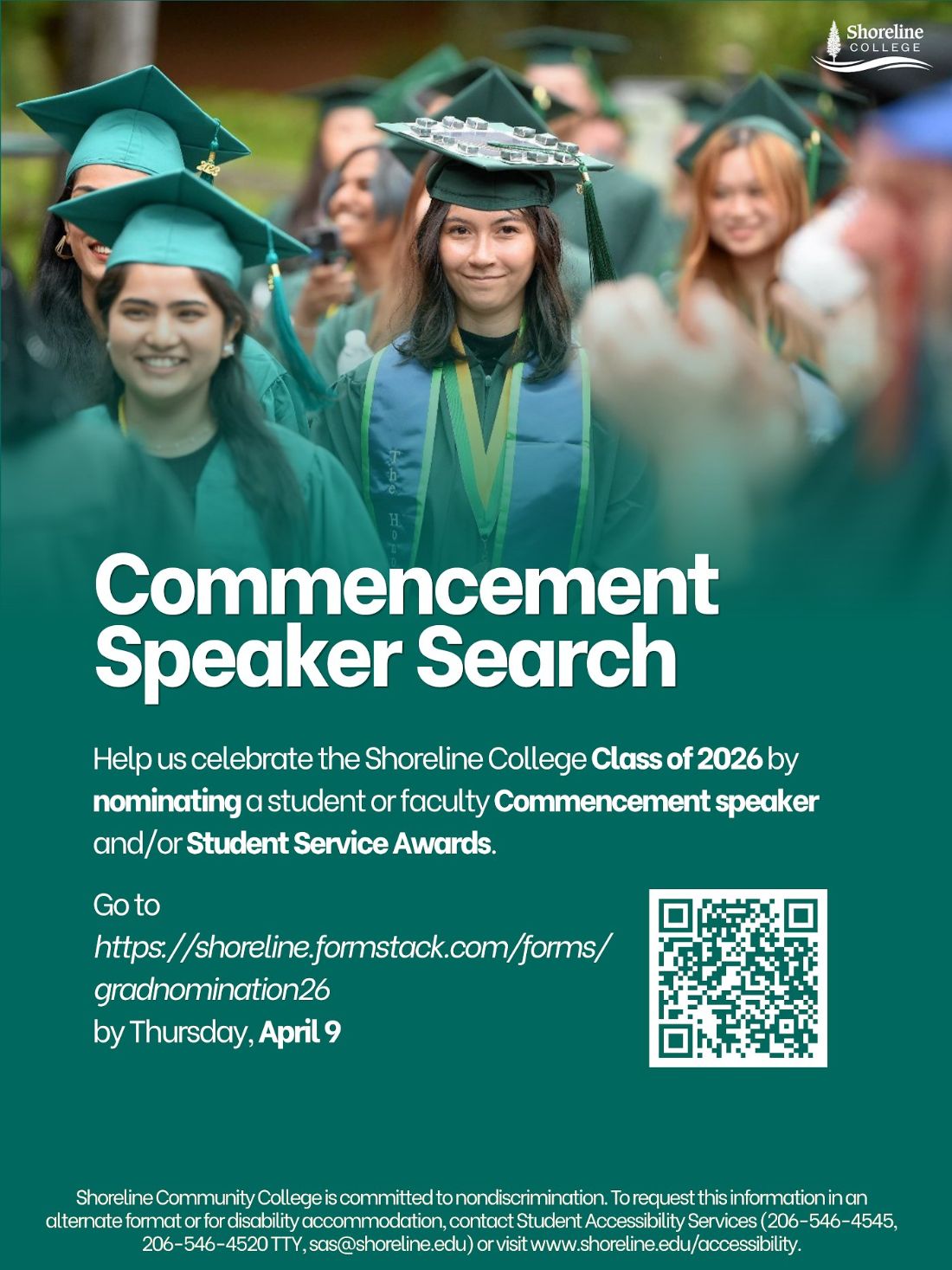 Commencement speaker search poster