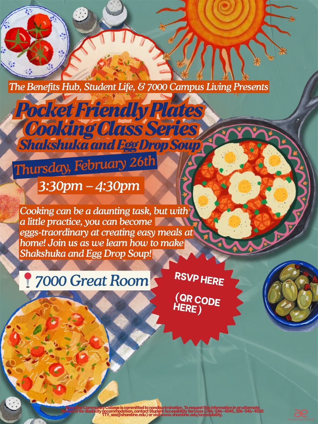 Pocket Friendly Plates cooking class poster