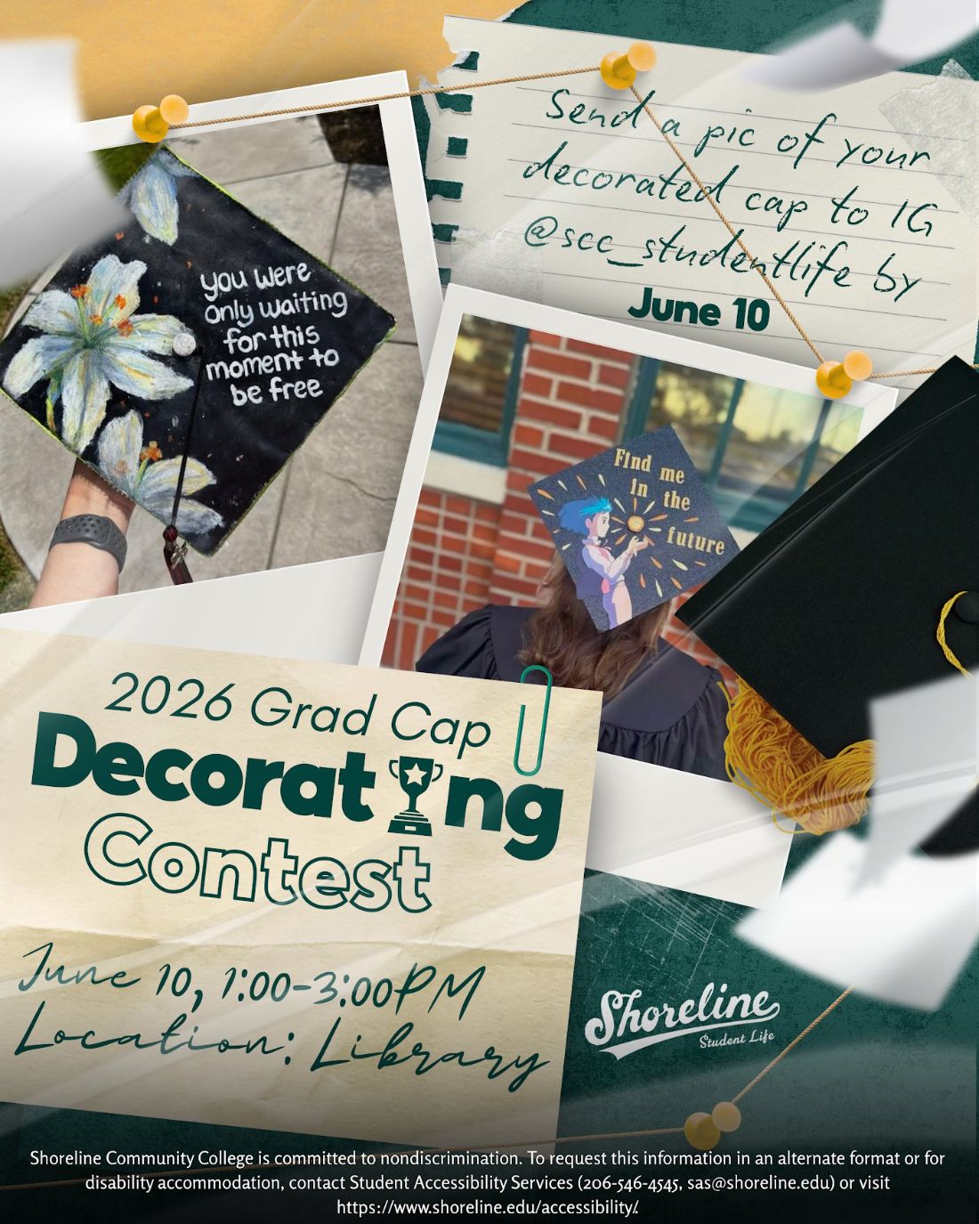 Grad cap decorating contest poster