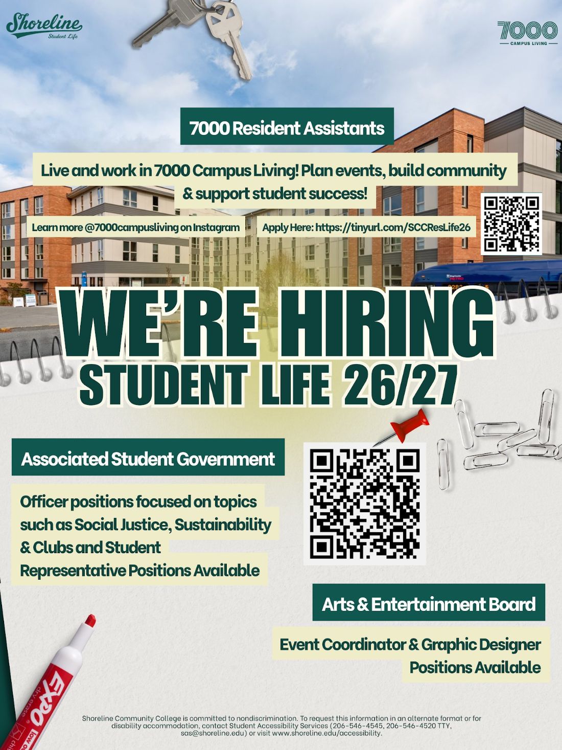 Student Life hiring poster