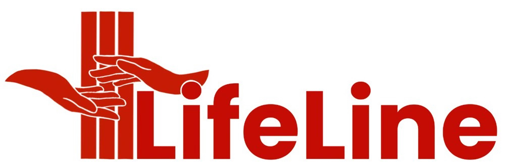 Earlier LifeLine logo draft with two hands forming a cross