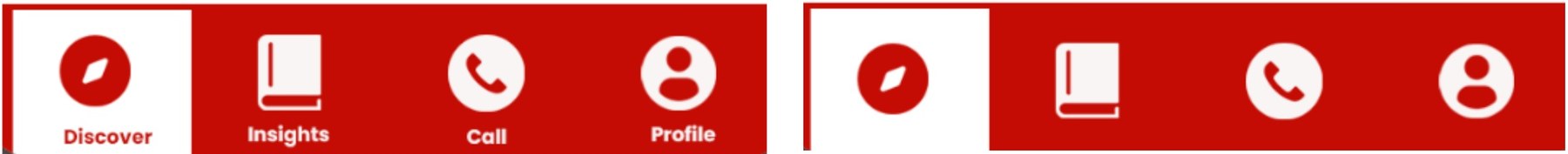 Tab bar before and after removing labels