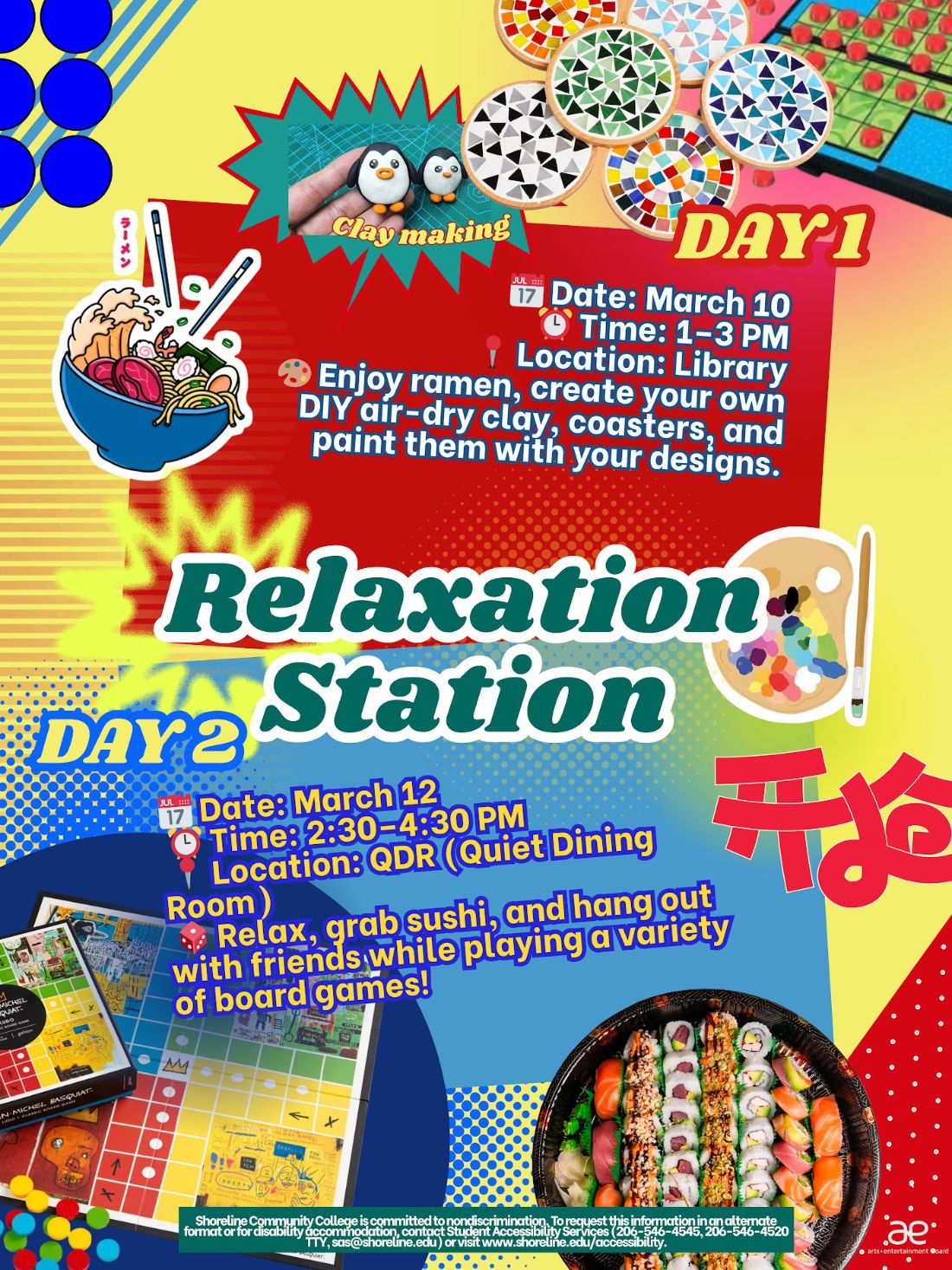 Relaxation Station ramen and sushi poster